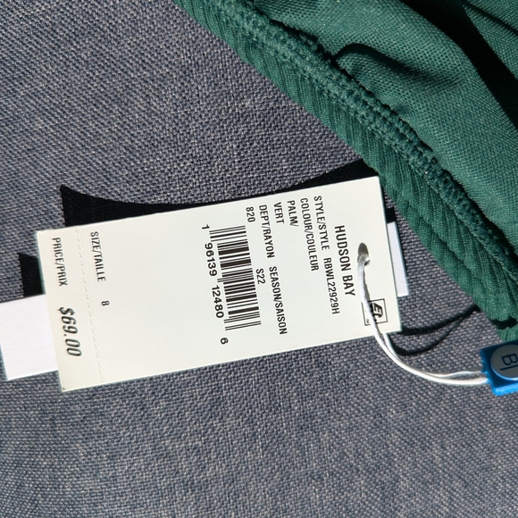 Green Ribbed Bikini Bottom - Picture 3 of 9